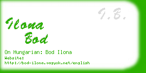 ilona bod business card